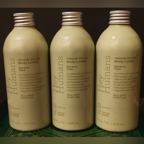 (3) LOT BUNDLE Hey Humans Banana Aloe Body Lotion Full Size 14 fl oz FRESH & NEW - Picture 6 of 6